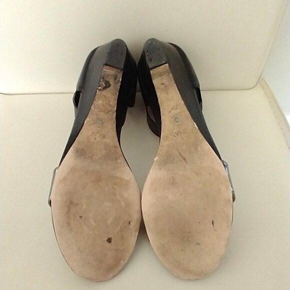 CIAO BELLA - Silver & Black Low Wedge Sandal - 8.5 M - Picture 5 of 5